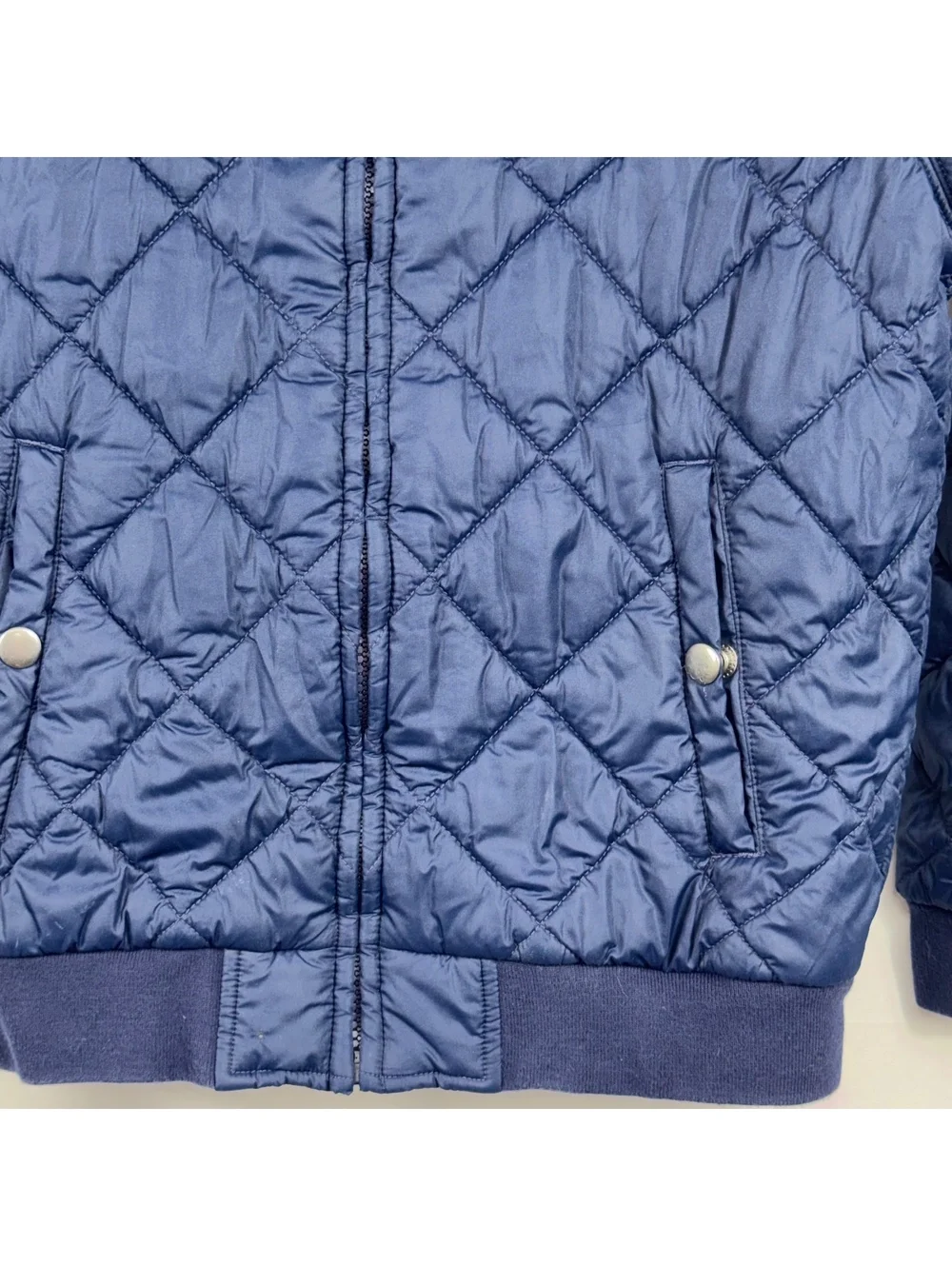 Polo Ralph Lauren Boys Quilted Bomber Jacket Navy Blue Size Medium (10-12)